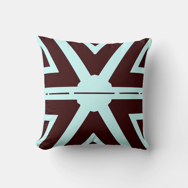brun och teal modern  kudde (Framsida)