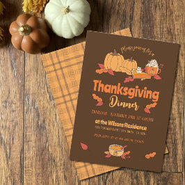 Brun och Thanksgiving - middagsinbjudningar Inbjudningar
