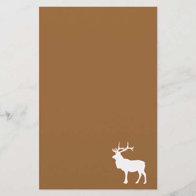 Brun och vit älg brevpapper (Framsida)