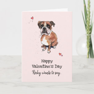 Brun och vit Boxer hund Valentinkort Kort