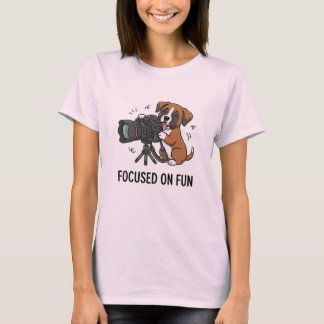 Brun och vit boxerhund Fotograferingstema T Shirt
