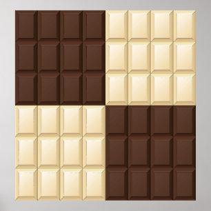 Brun och vit choklad poster