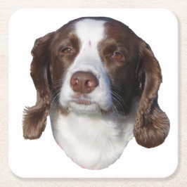 Brun och vit Hund papper underlägg Kvadrat