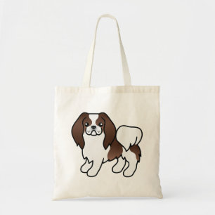 Brun Och Vit Japansk Chin Rolig Tecknad Hund Tygkasse