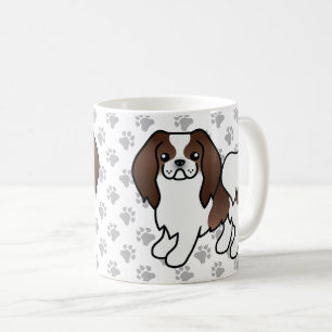 Brun och vit japansk chin seriehund & tassar kaffemugg