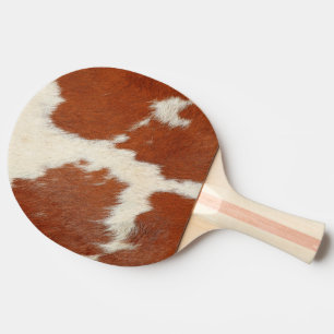 Brun och vit kowhide struktur pingisracket