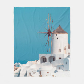 Brun och vit kvarn fleecefilt