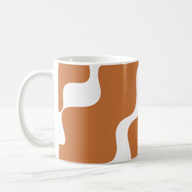 Brun och vit lutning vinkara mönster kaffemugg (Vänster)