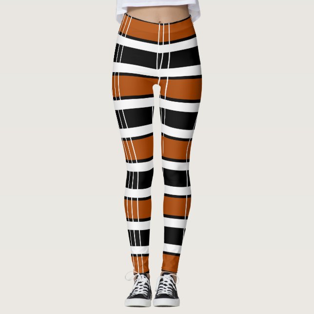 Brun och vit Play Leggings (Framsida)
