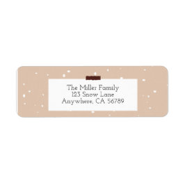 Brun och vit returetikett returadress etikett