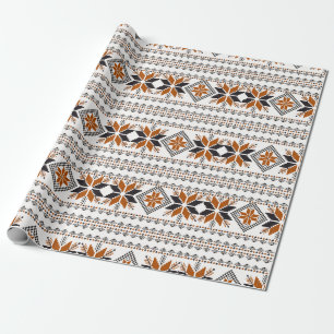 Brun och vit stamgeometrisk mönster presentpapper