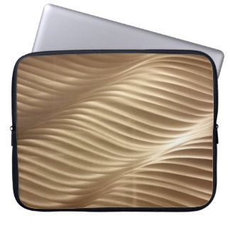 Brun och vit strimlad textilvara laptop fodral