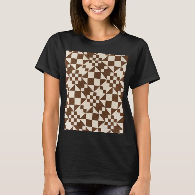 Brun och vit vinkling t shirt (Framsida)