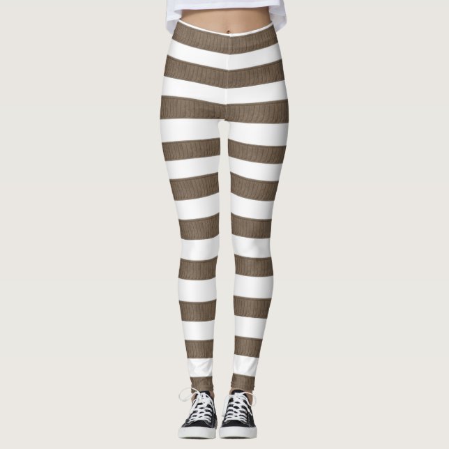 Brun och vita Leggings (Framsida)