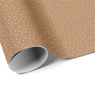 Brun och Warm White Polka Dot Desaturerad Tiny Presentpapper