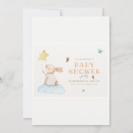 Brun- och White Cute Baby Shower-kort Inbjudningar