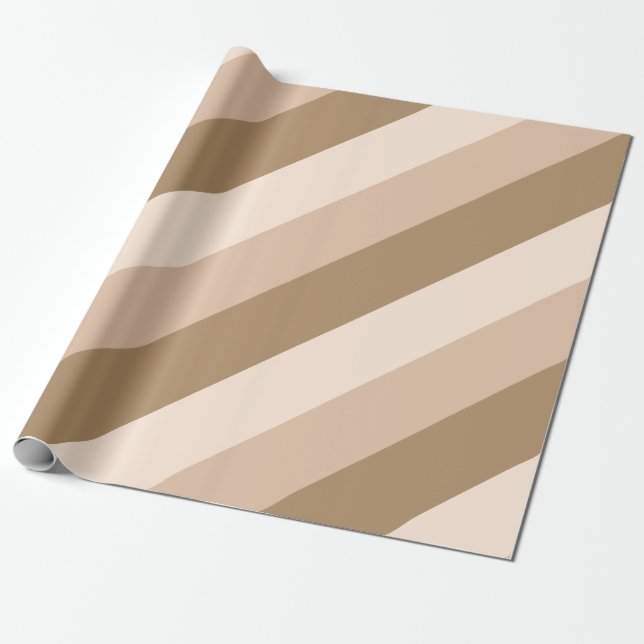 Brun Ombre Diagonal Stripe Presentpapper (Utrullad)
