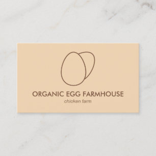 Brun Orange Farmhouse Kycklingägg Visitkort