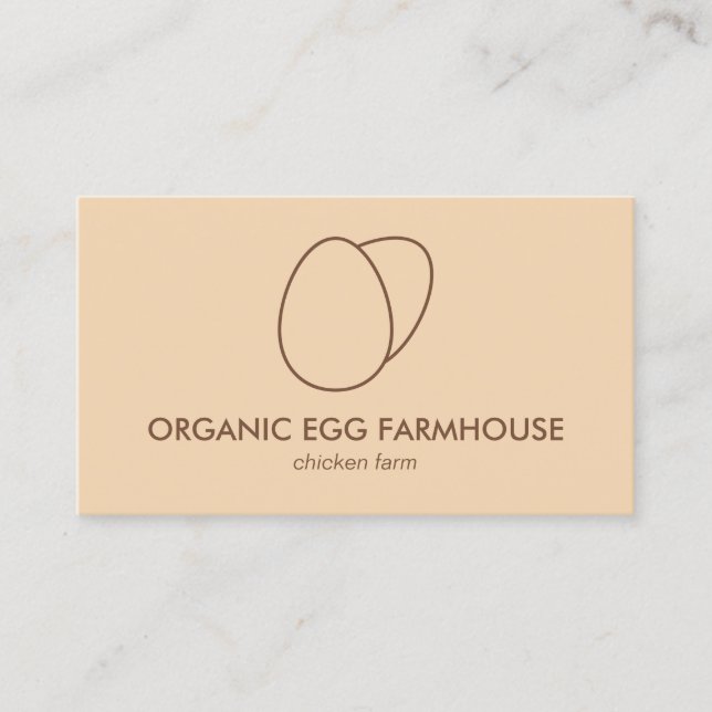 Brun Orange Farmhouse Kycklingägg Visitkort (Framsida)