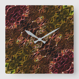 Brun orange, nyon som reflekterar stil med flashli fyrkantig klocka