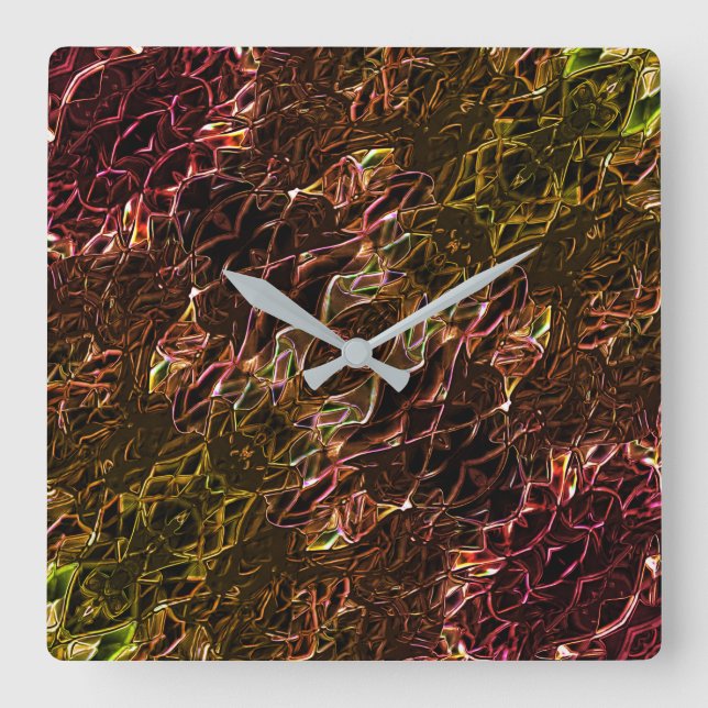 Brun orange, nyon som reflekterar stil med flashli fyrkantig klocka (Framsida)