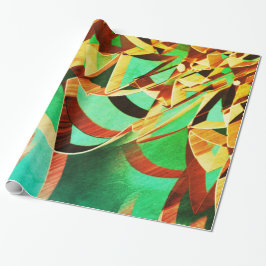 Brun orange rand vid bakgrund av rustik grönt presentpapper