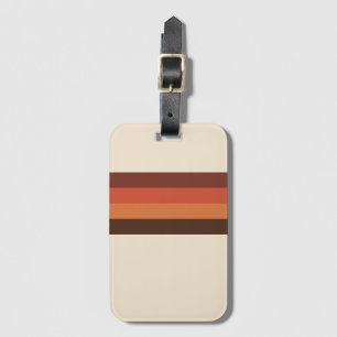 Brun orange Tangerine för kalla Retro 70-talrandar Bagagebricka