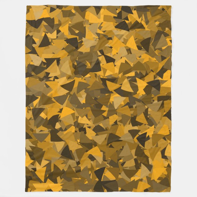 Brun Orange Triangel Mönster Fleecefilt (Framsidan)