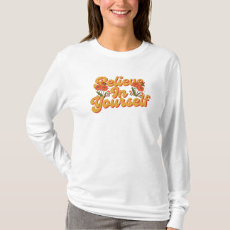 Brun Orange Tro Tro På Dig Själv Långärmad T Shirt