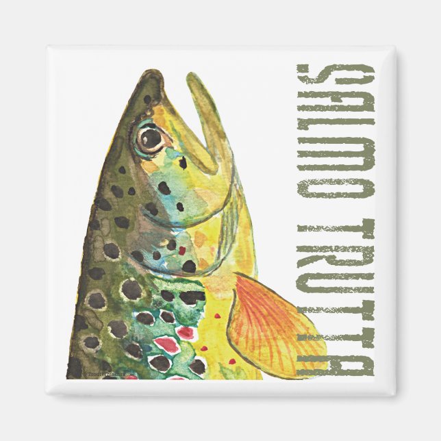 Brun öring Ichthyology, Fishing, Flygfiske Magnet (Framsidan)