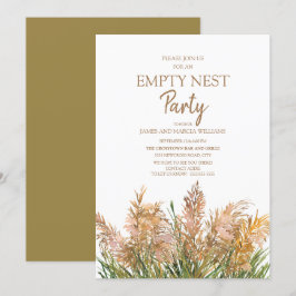 Brun Pampas Grass Grönt Vit Tomma Nest Party Inbjudningar