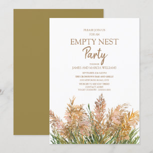 Brun Pampas Grass Grönt Vit Tomma Nest Party Inbjudningar