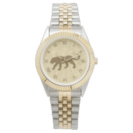 Brun panter med romerska siffror armbandsur