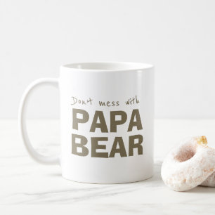 Brun Pappa Bear Pappa minimalistisk typografi Mugg