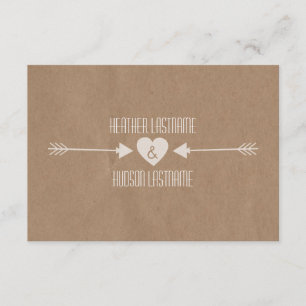 Brun Papper Inspired White Arrows Bröllop R.S.V.P. OSA Kort