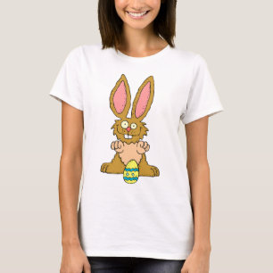 Brun Påskhare med dekorerad ägg T Shirt