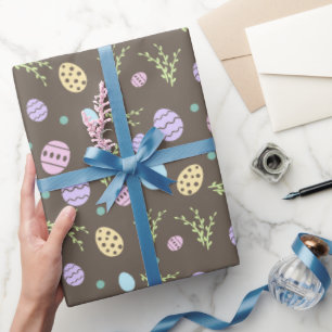 Brun påskpresentpapper med påskägg presentpapper
