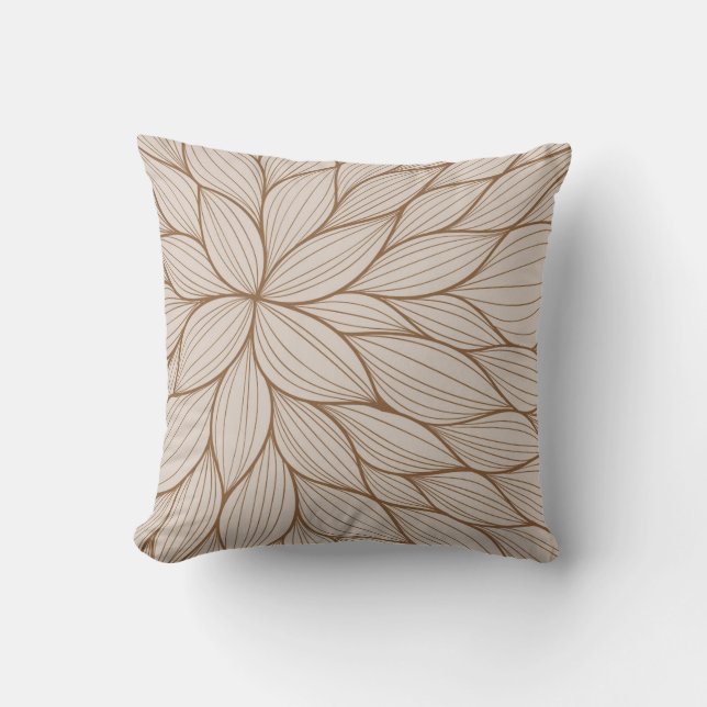 Brun Pastel Petal Watercolor Pillow Kudde (Framsida)