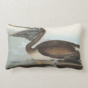 Brun pelikan från Birds of America Lumbarkudde