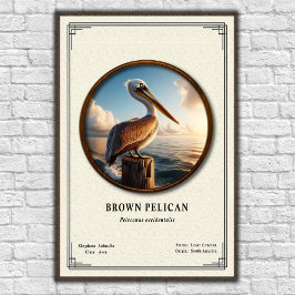 Brun Pelikan Zoologi Serie Poster