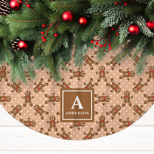 Brun Pepparkaksgubbe Monogram Jul Julgransmatta Borstad Polyester