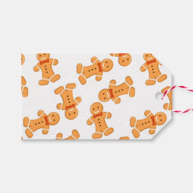 Brun pepparkaksgubbe på vita Märkre Presentetikett (Framsidan (Horizontal))