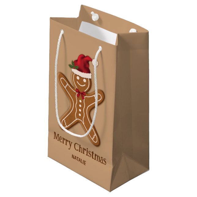 Brun pepparkaksjulsk cookie med text (Framsidan Vinklad)