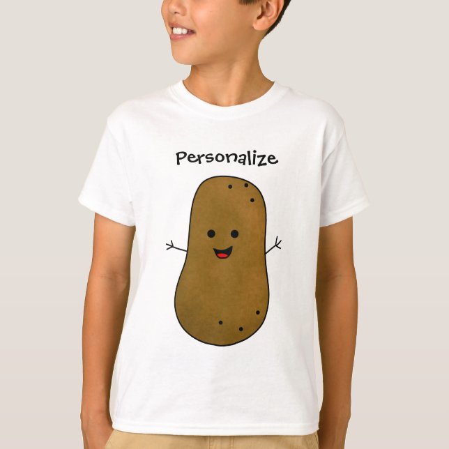 Brun personlig potatis t shirt (Framsida)