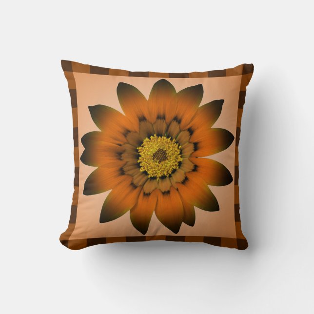 Brun Peru Flower Artwork - Pillow Kudde (Framsida)