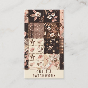 Brun Pink Quilt Patchwork Handgjorda Kläder Visitkort