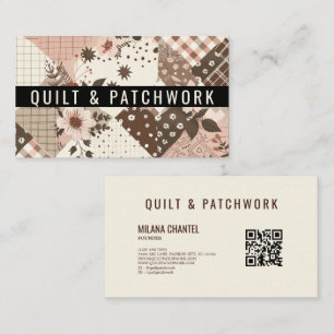 Brun Pink Quilt Patchwork Handgjorda Kläder Visitkort