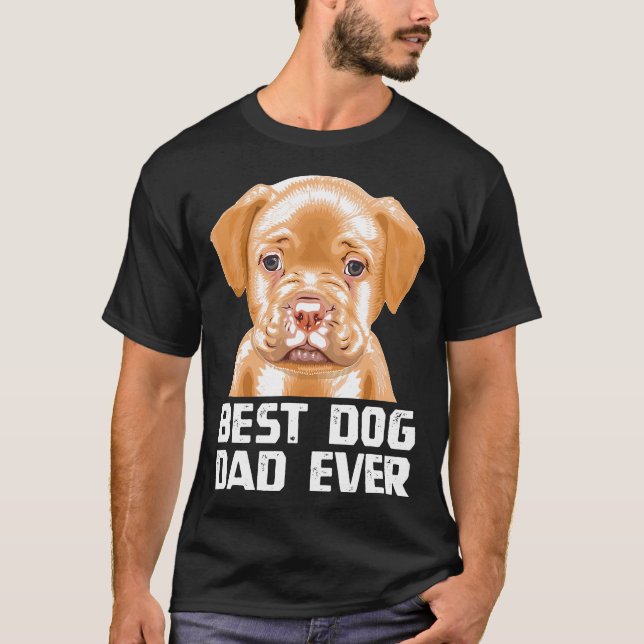 Brun Pit Bull Pappa Tröja Bästa Pappa Pitbull T-sh (Framsida)