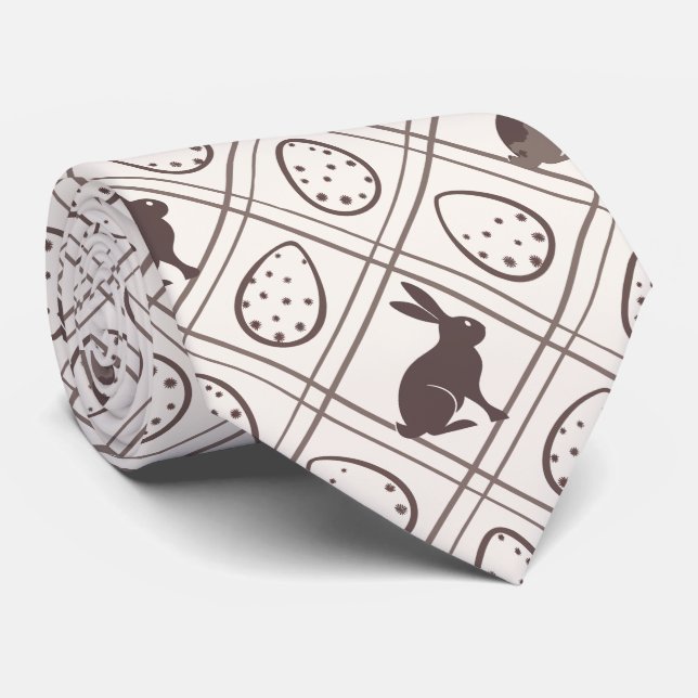 Brun Plaid Påsk Slips (Rullad)