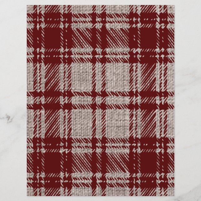 Brun Plaid Scrapbook Papper (Framsida)